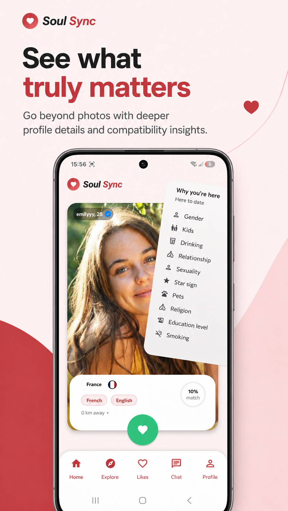 PetSync profile details and compatibility screen